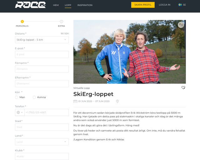 SkiErg-loppet på Race.se