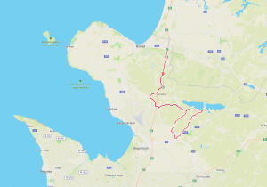 Karta Båstad-Mölle 2021. Notera att det är ganska nära Vejbystrand där vi spenderar mycket tid på somrarna. Så det var nästan hemmaplan.
